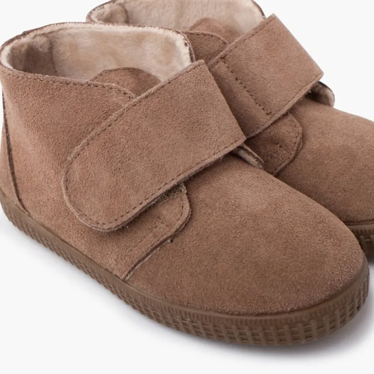 Menina Pisamonas Botins Tira Larga Aderente Pelinho