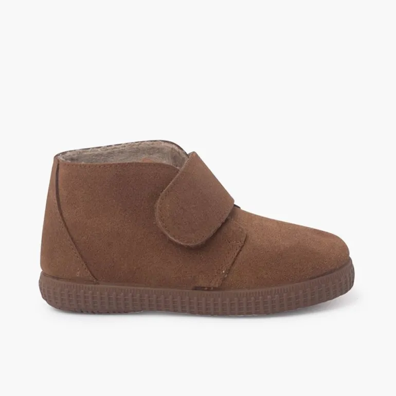 Menina Pisamonas Botins Tira Larga Aderente Pelinho