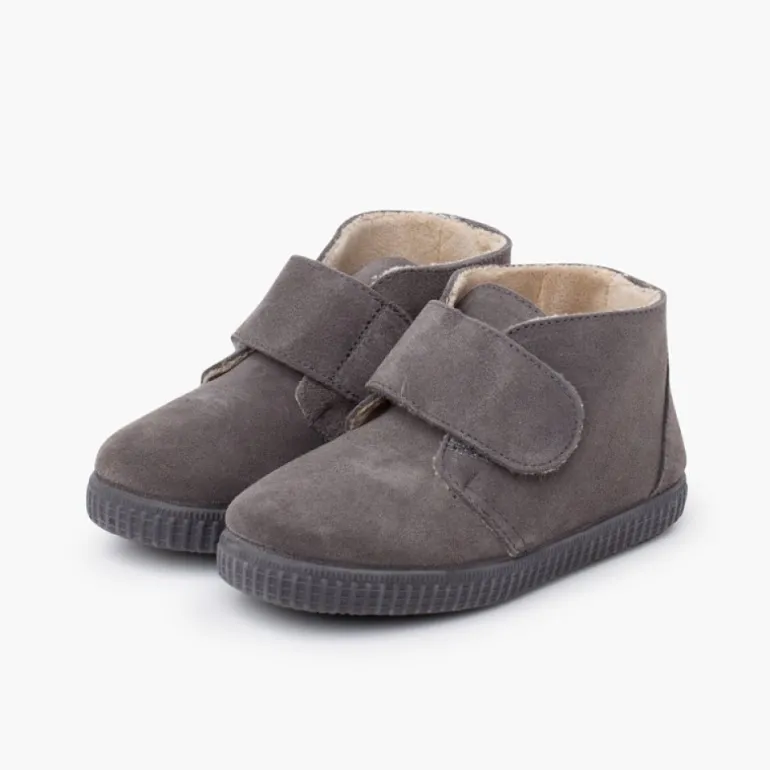Menina Pisamonas Botins Tira Larga Aderente Pelinho
