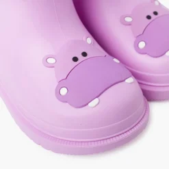 Menina Pisamonas Galochas Criancas Pequenas Hipopotamo