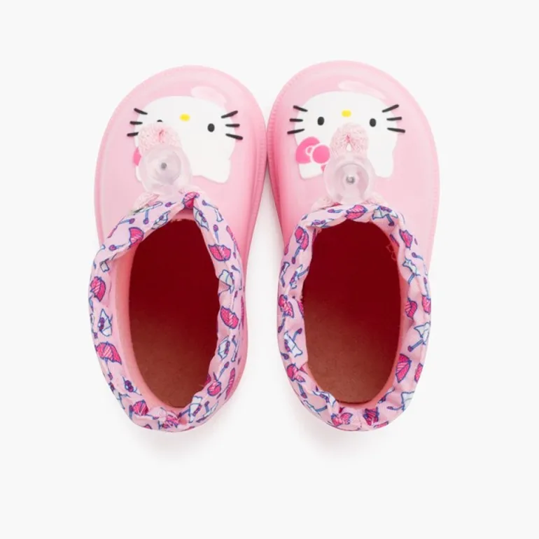 Menina Pisamonas Galochas Hello Kitty Cano Baixo