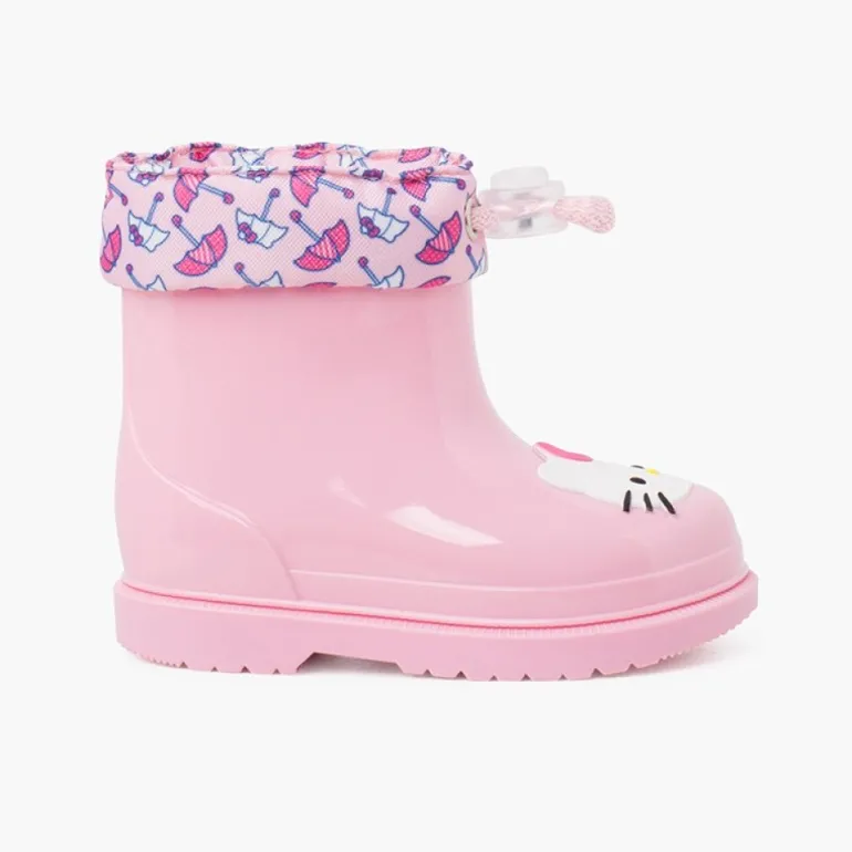 Menina Pisamonas Galochas Hello Kitty Cano Baixo