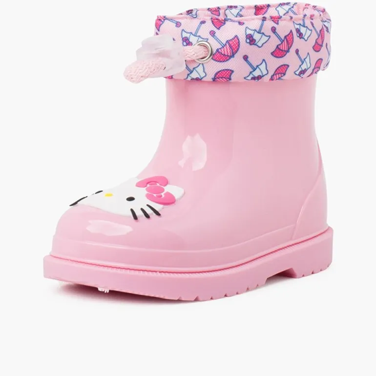 Menina Pisamonas Galochas Hello Kitty Cano Baixo