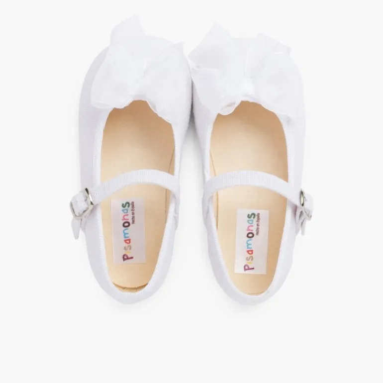 Menina Pisamonas Mercedita Linho Fivela Laco Organza