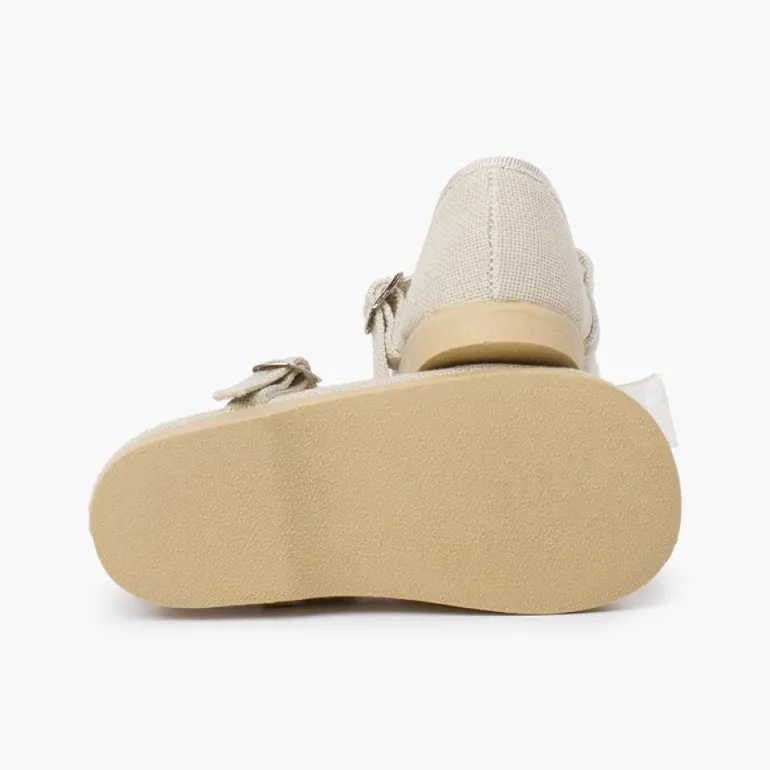 Menina Pisamonas Mercedita Linho Fivela Laco Organza