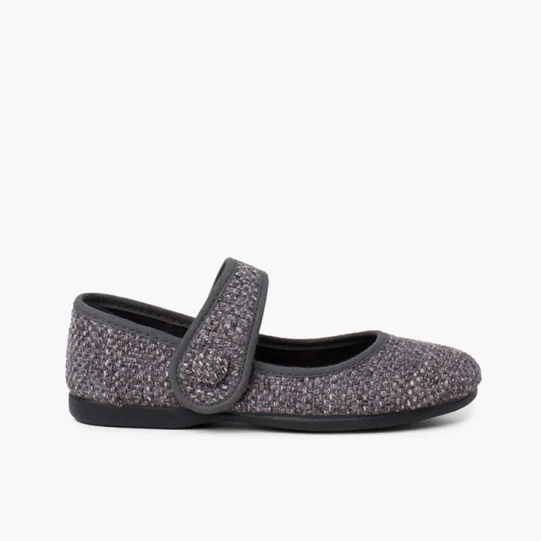 Menina Pisamonas Merceditas Menina Tweed Fecho Tira