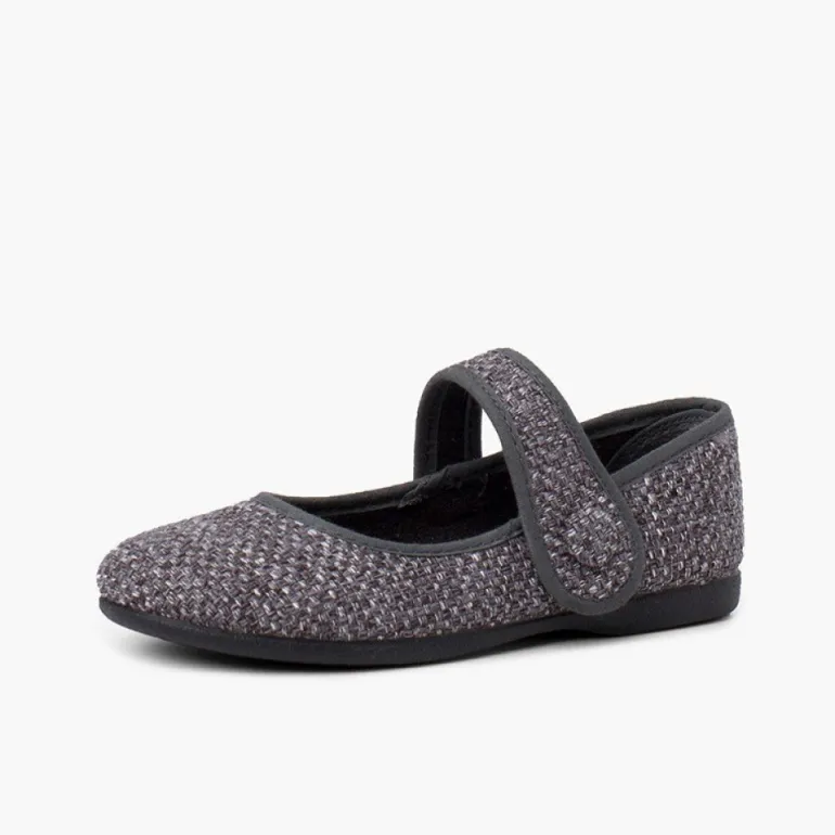 Menina Pisamonas Merceditas Menina Tweed Fecho Tira