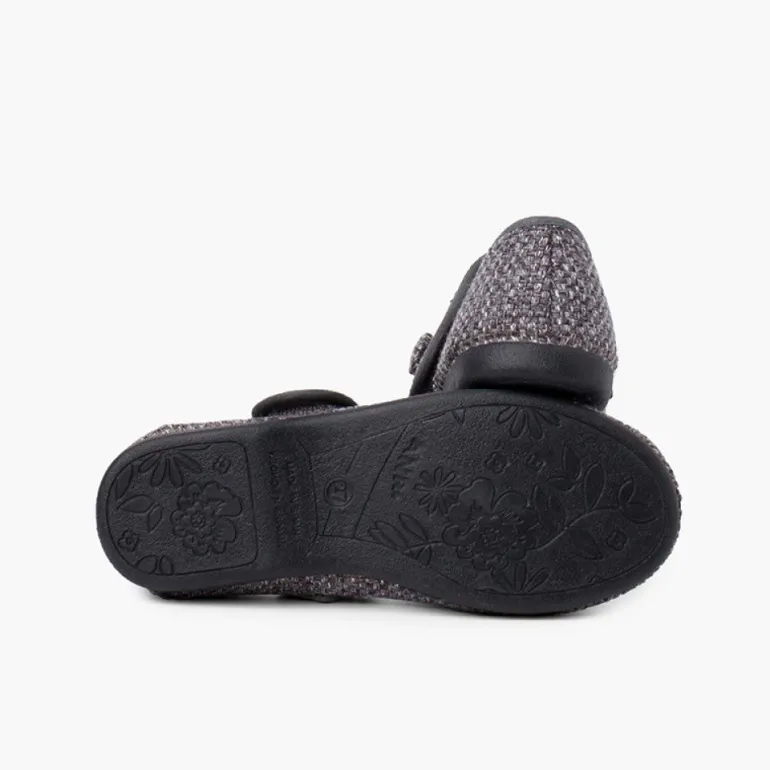 Menina Pisamonas Merceditas Menina Tweed Fecho Tira