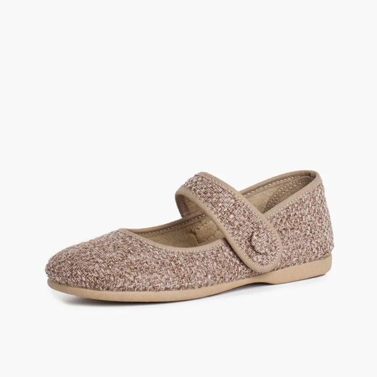 Menina Pisamonas Merceditas Menina Tweed Fecho Tira