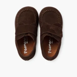 Menino Pisamonas Mocassins Camurca Com Tiras Aderentes