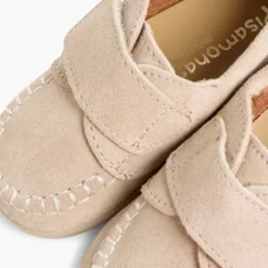 Menino Pisamonas Mocassins Camurca Com Tiras Aderentes