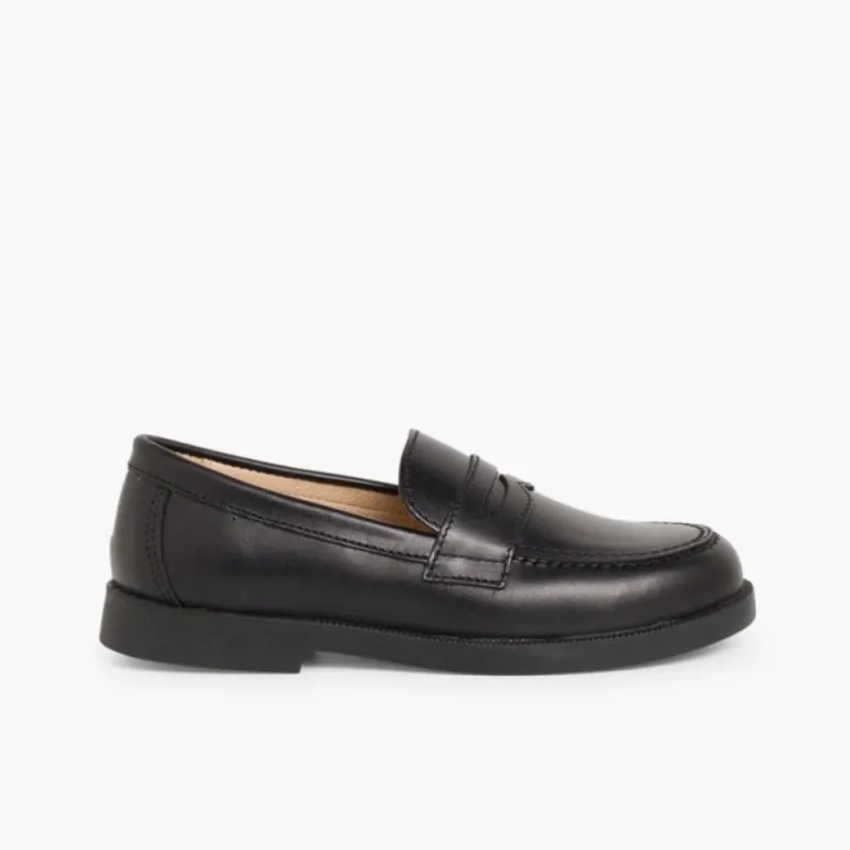 Menino Pisamonas Mocassins Colegiais Azul Marinho/Preto