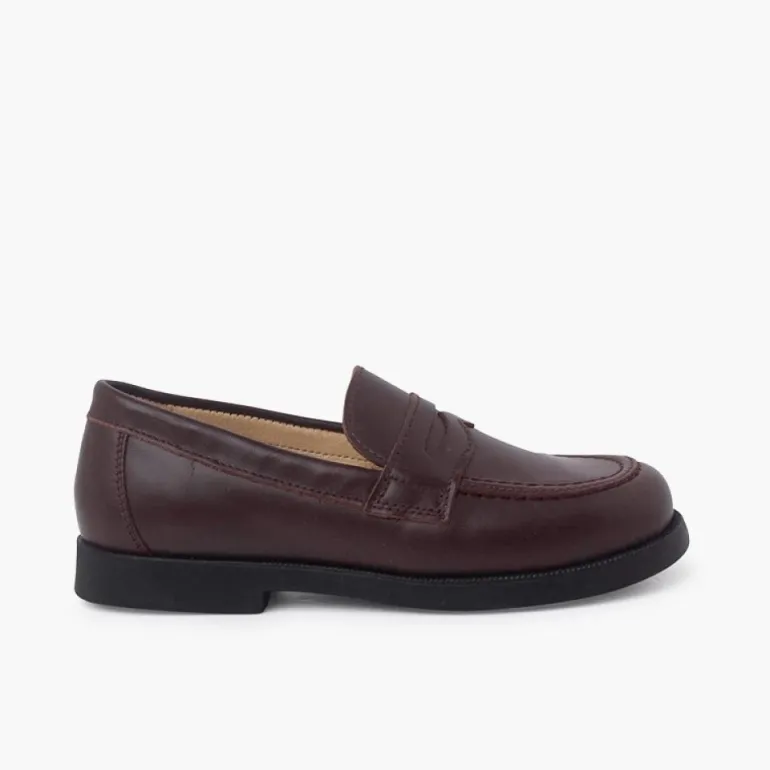 Menino Pisamonas Mocassins Colegiais Azul Marinho/Preto