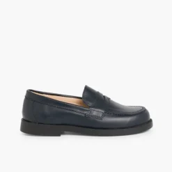 Menino Pisamonas Mocassins Colegiais Azul Marinho/Preto
