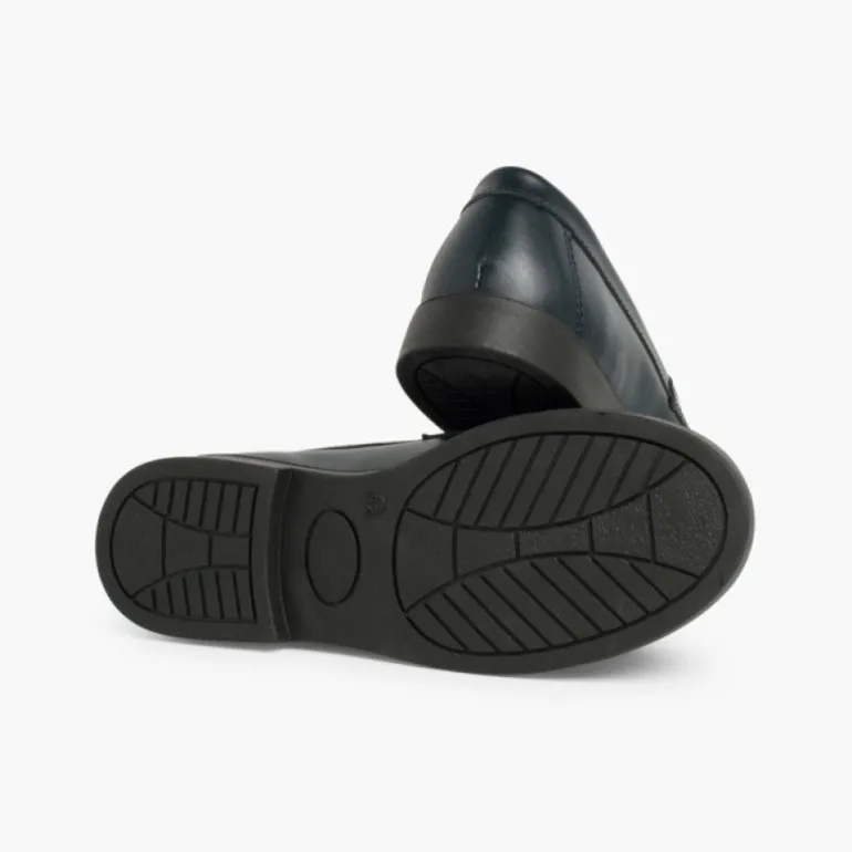 Menino Pisamonas Mocassins Colegiais Azul Marinho/Preto