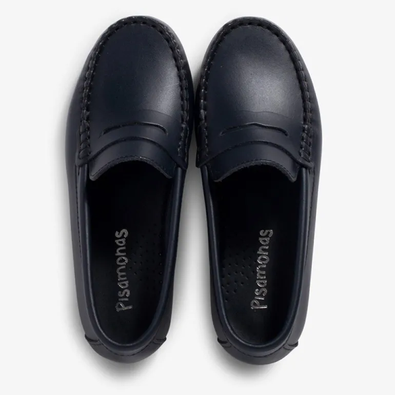 Menino Pisamonas Mocassins Couro