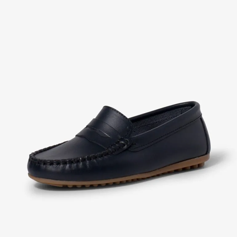 Menino Pisamonas Mocassins Couro