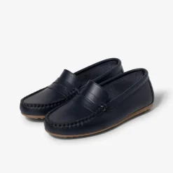 Menino Pisamonas Mocassins Couro