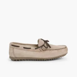 Menino Pisamonas Mocassins Menino Camurca Atacador Quadrado
