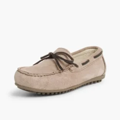 Menino Pisamonas Mocassins Menino Camurca Atacador Quadrado