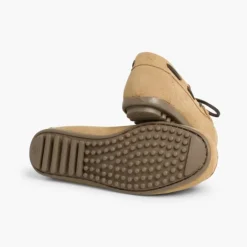 Menino Pisamonas Mocassins Menino Camurca Atacador Quadrado