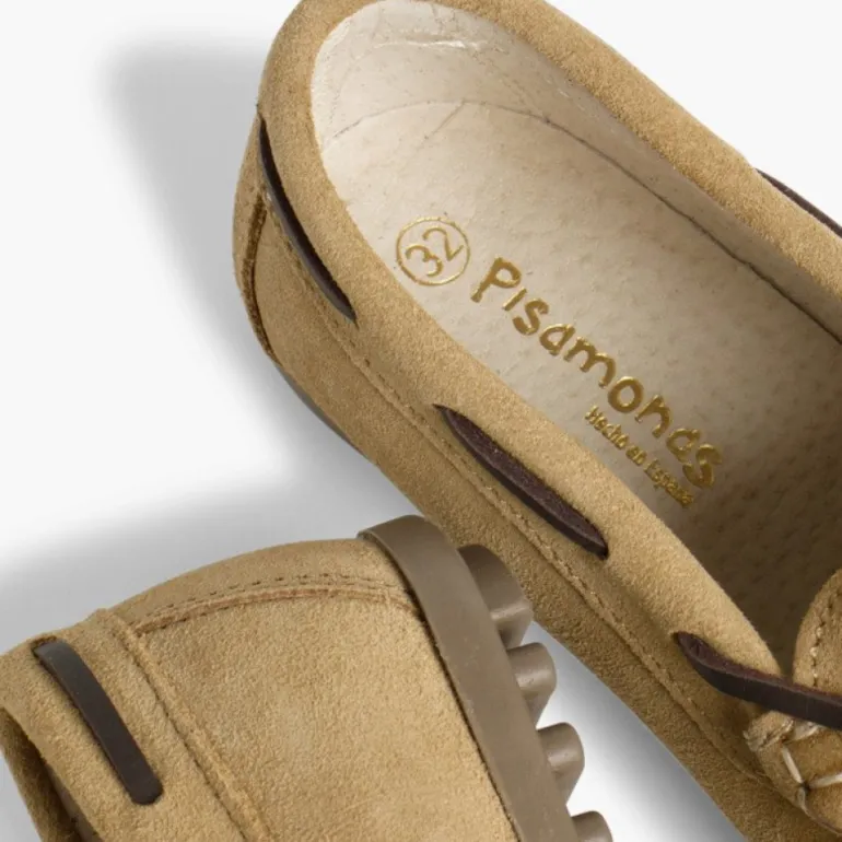 Menino Pisamonas Mocassins Menino Camurca Atacador Quadrado