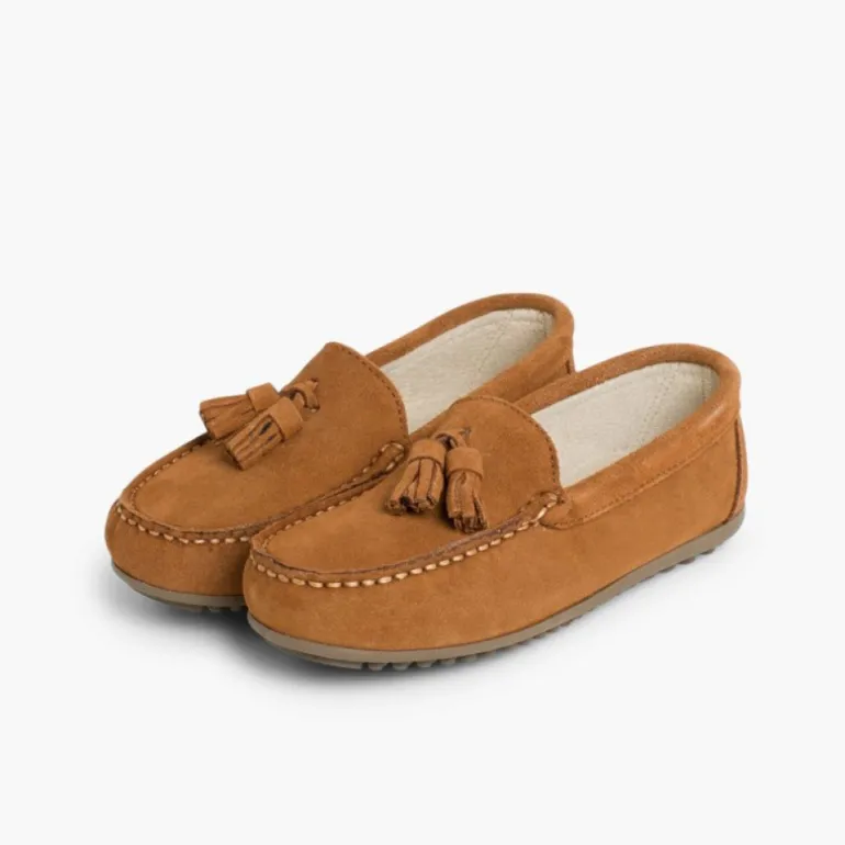 Menino Pisamonas Mocassins Menino Camurca Berloques
