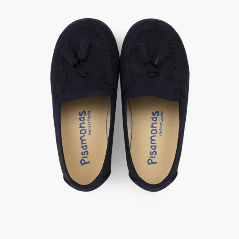 Menino Pisamonas Mocassins Meninos Pequenos Com Berloques Efeito Camurca