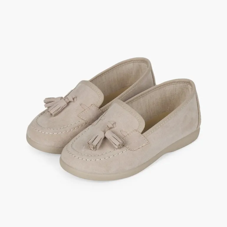 Menino Pisamonas Mocassins Meninos Pequenos Com Berloques Efeito Camurca