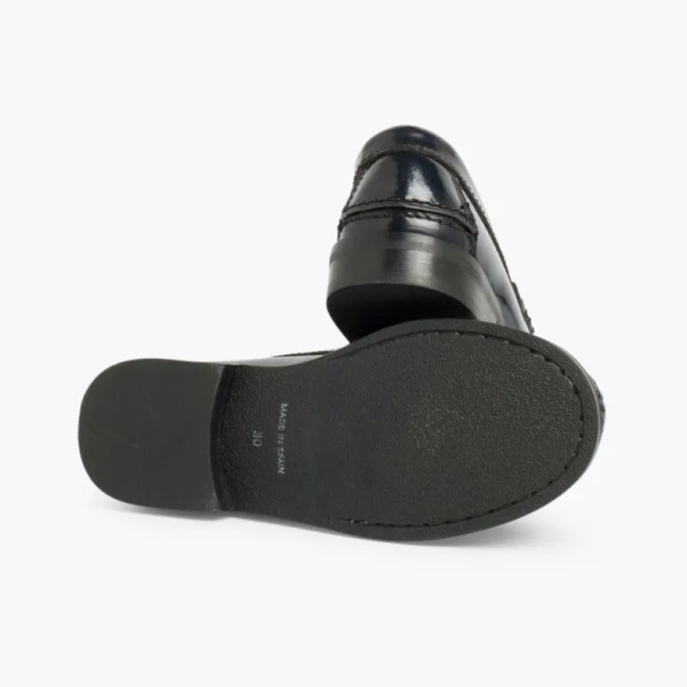 Menino Pisamonas Mocassins Pele