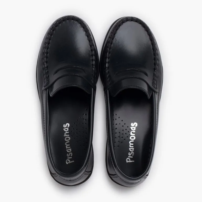 Menino Pisamonas Mocassins Pele
