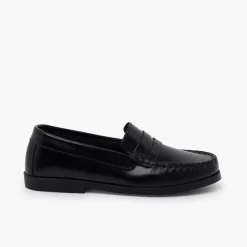 Menino Pisamonas Mocassins Pele