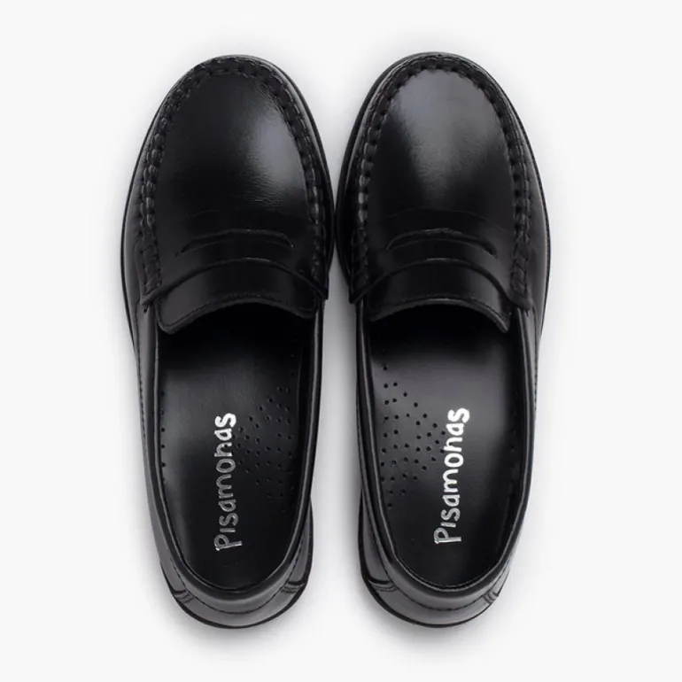 Menino Pisamonas Mocassins Pele