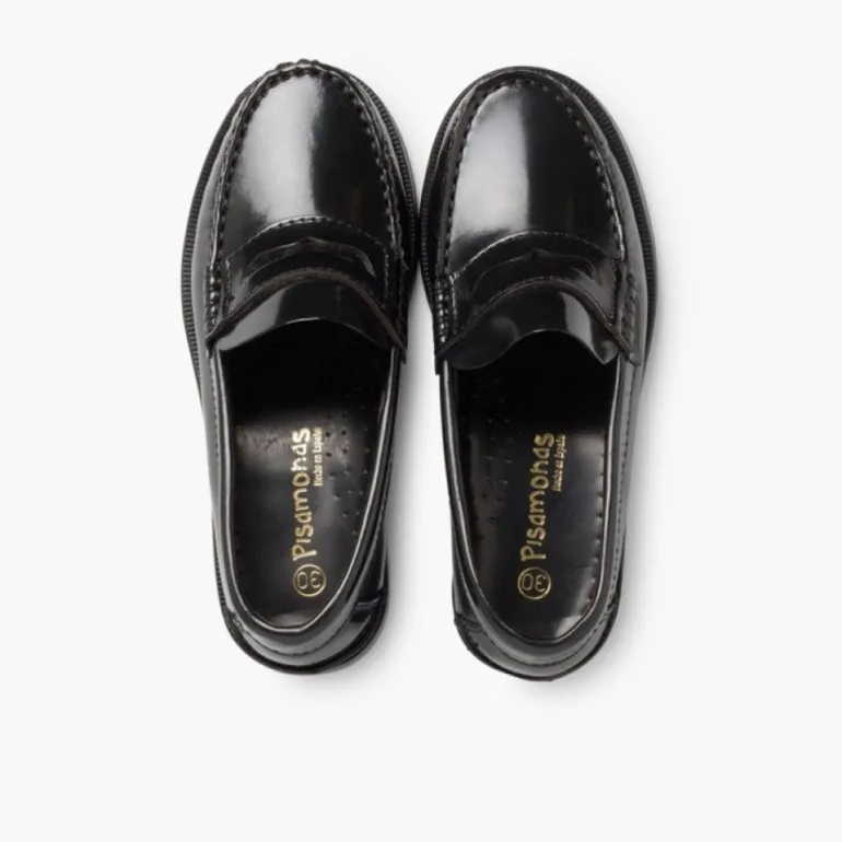 Menino Pisamonas Mocassins Pele