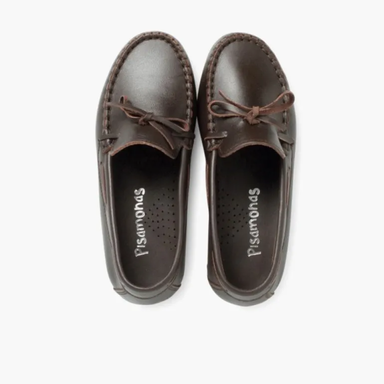 Menino Pisamonas Mocassins Pele Laco