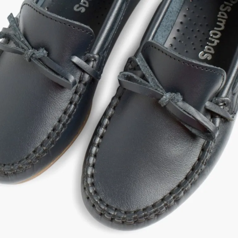 Menino Pisamonas Mocassins Pele Laco