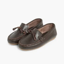 Menino Pisamonas Mocassins Pele Laco