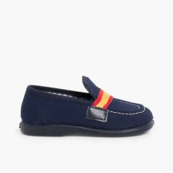 Menino Pisamonas Mocassins Tecido Bandeira Espanha
