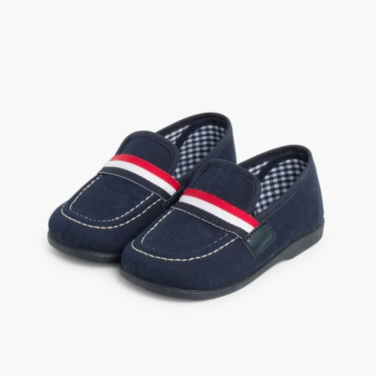 Menino Pisamonas Mocassins Tecido Bandeira