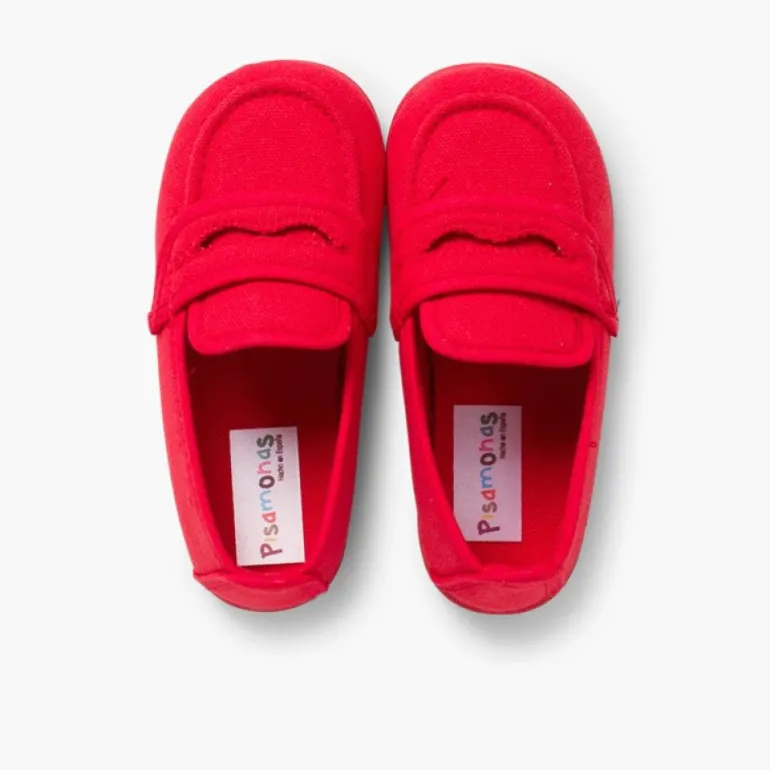 Menino Pisamonas Mocassins Tecido Liso
