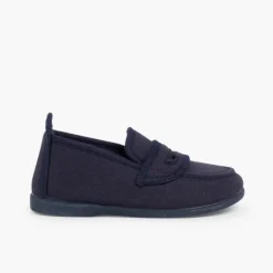 Menino Pisamonas Mocassins Tecido Liso