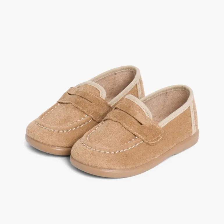 Menino Pisamonas Mocassins Tipo Camurca