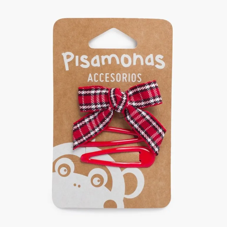 Pisamonas Pack Ganchos Classicos E Bico De Pato Com Laco Tartan