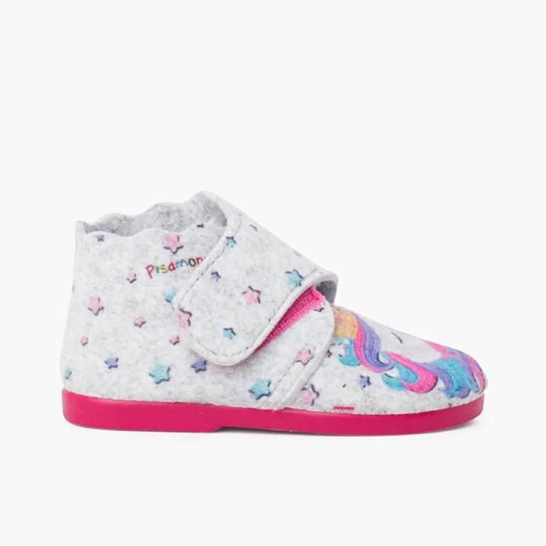 Menino Pisamonas Pantufa Bota Feltro Tira Aderente