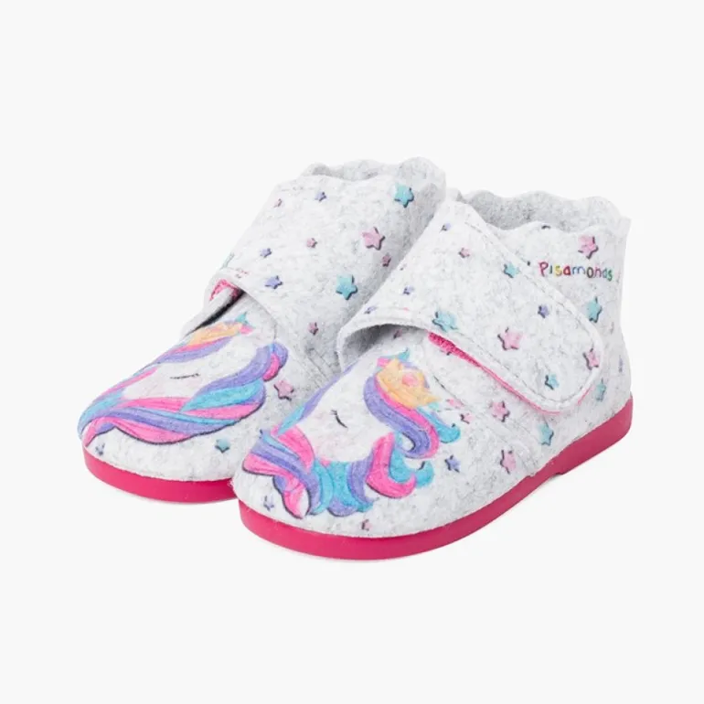 Menino Pisamonas Pantufa Bota Feltro Tira Aderente