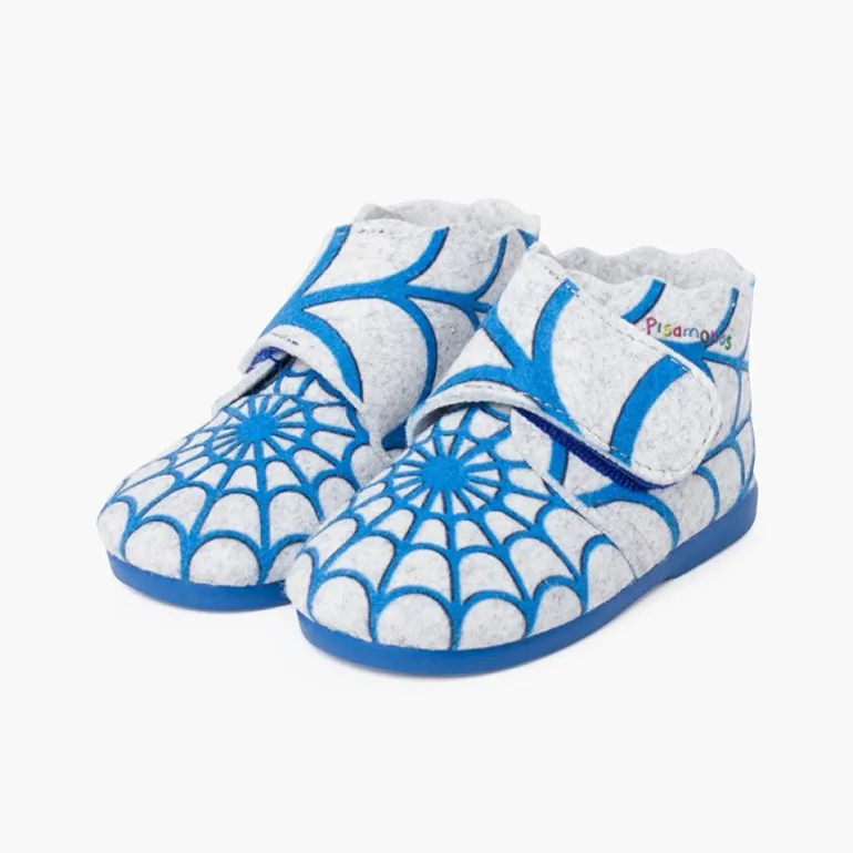Menino Pisamonas Pantufa Bota Feltro Tira Aderente