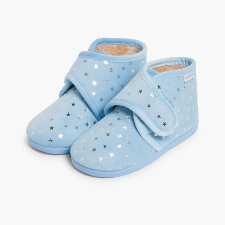 Menino Pisamonas Pantufas Bota Com Estrelinhas