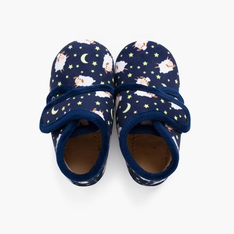 Menino Pisamonas Pantufas Bota Fecho Aderente Estampadas