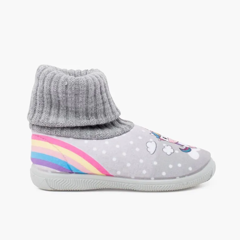 Menino Pisamonas Pantufas Rebordo Meia La Unicornio