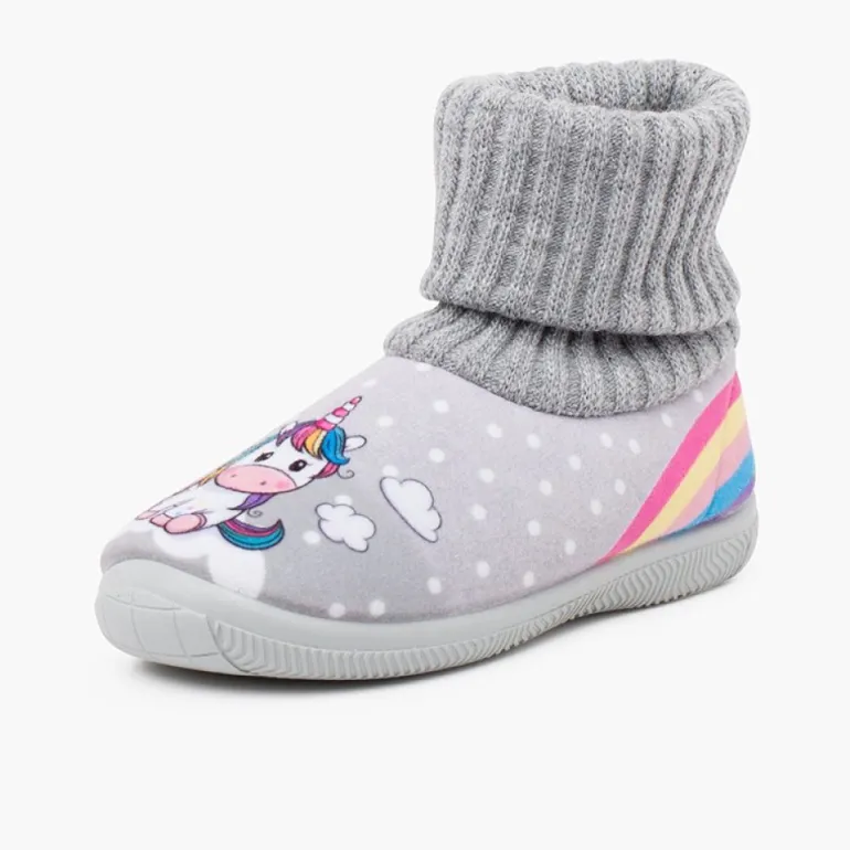 Menino Pisamonas Pantufas Rebordo Meia La Unicornio